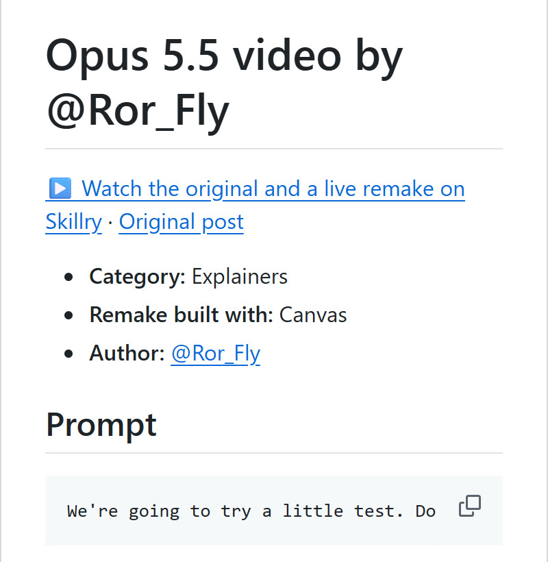 Arquivo de um prompt no GitHub, com autor, categoria e o prompt